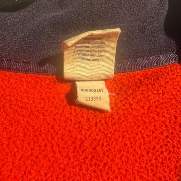 Y2K Orange & Navy Old Navy Quarter Zip Drawstring Fleece - Picture 4 of 7